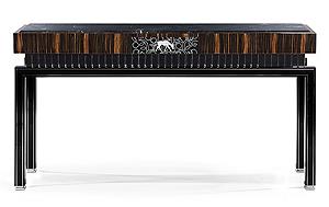 VENETIAN GLASS & EBONY CONSOLE TABLE