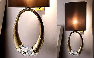 BRONZE & CRYSTAL WALL LIGHT