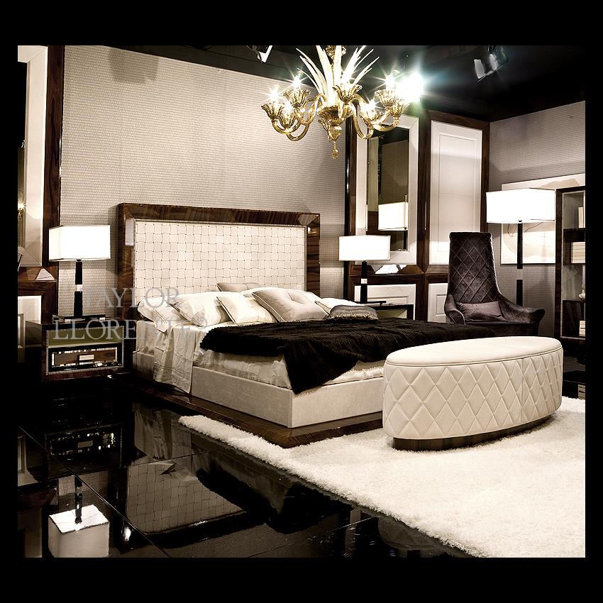 Taylor Lloe Furniture, Ivory Leather Bed Frame
