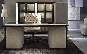 LEATHER & MACASSAR  DESK ART BR