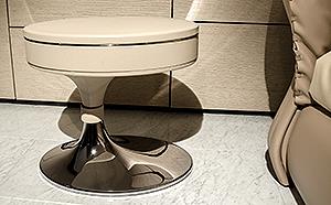 LEATHER UPHOLSTERED NIGHT STAND WITH SWIVEL TOP