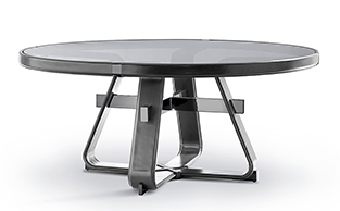 LEATHER & STEEL TABLE