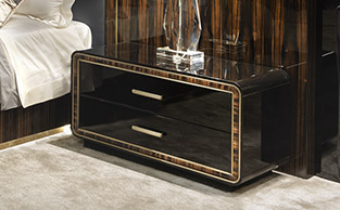 MACASSAR & BLACK LACQUER WORK NIGHTSTANDS