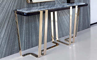 BLACK ROSEWOOD & MARBLE CONSOLE 