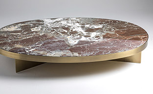 MARBLE & BRONZE COFFEE TABLE 