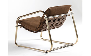 ARMCHAIR WITH MODERN SCULPTURAL METAL FRAME