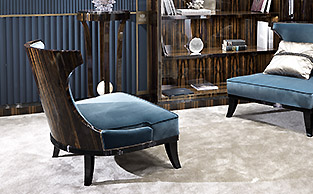 EBONY NEOCLASSICAL ARMCHAIR 