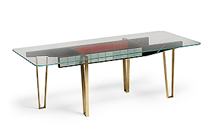 BRASS STRUCTURED DINING TABLE