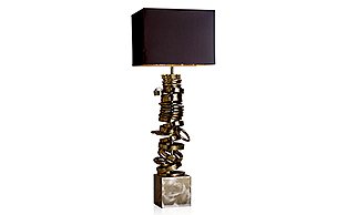 SCULPTURAL CHROME RINGS TABLE LAMP
