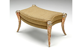 OP FOOTSTOOL WITH SCULPTURAL RESIN FRAME