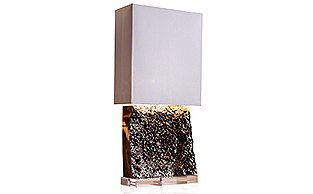 SCULPTURAL TABLE LAMP GOLD OR PLATINUM PLATED