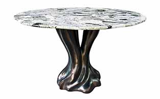 DINING TABLE WITH SCULPTURAL BASE 