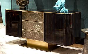 CERAMIC AND BRASS CREDENZA