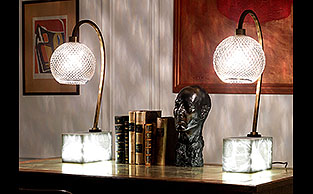 CRYSTAL & ALABASTER TABLE LAMPS