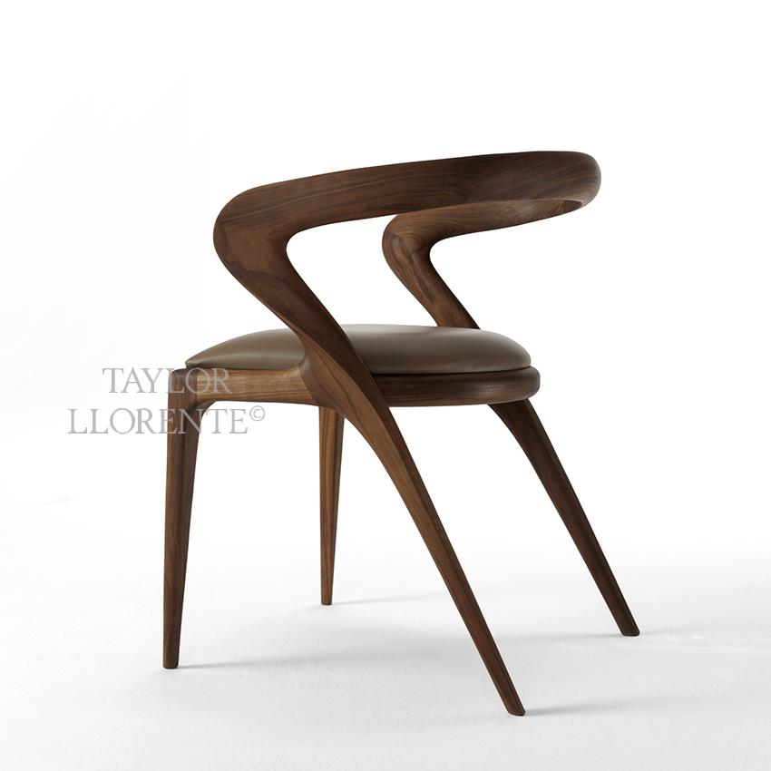 SCULPTURAL SOLID WALNUT CHAIR | TAYLOR LLORENTE FURNITURE