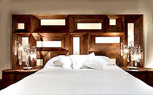 ARCHITECTURAL WALNUT WOOD HEADBOARD