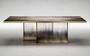 High End Designer Dining Table in Venetian Glass