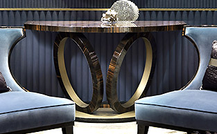 ELLIPTICAL RINGS EBONY CONSOLE - BRONZE