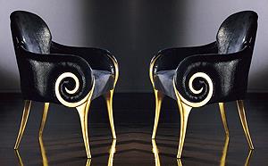 GOLD LEAF DINING ARMCHAIRS 