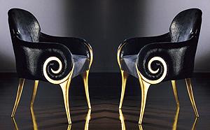 GOLD LEAF DINING ARMCHAIRS 