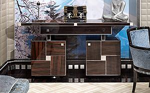 Luxury Macassar Ebony Inlaid Console Credenza