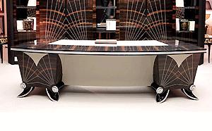 ART DECO STYLISED PRESIDENTIAL MACASSAR EBONY DESK 