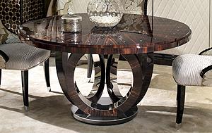 LUXURY MACASSAR EBONY STEEL DINING TABLE