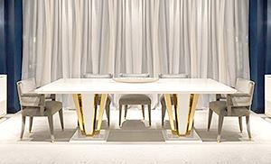 LUXURY DINING TABLE - GOLD & CRACKLE GLAZE