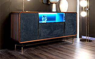 LEATHER UPHOLSTERED SIDEBOARD
