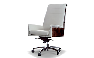 ROSEWOOD & LEATHER PRESIDENTIAL OFFICE CHAIR