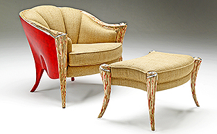 OP ARMCHAIR WITH SCULPTURAL RESIN FRAME